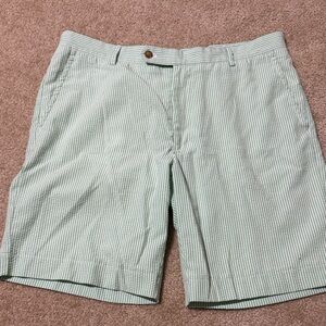 Classic Green Striped Men's Shorts